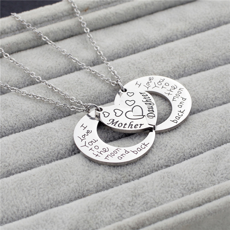 Heart & Moon Silver Necklace
