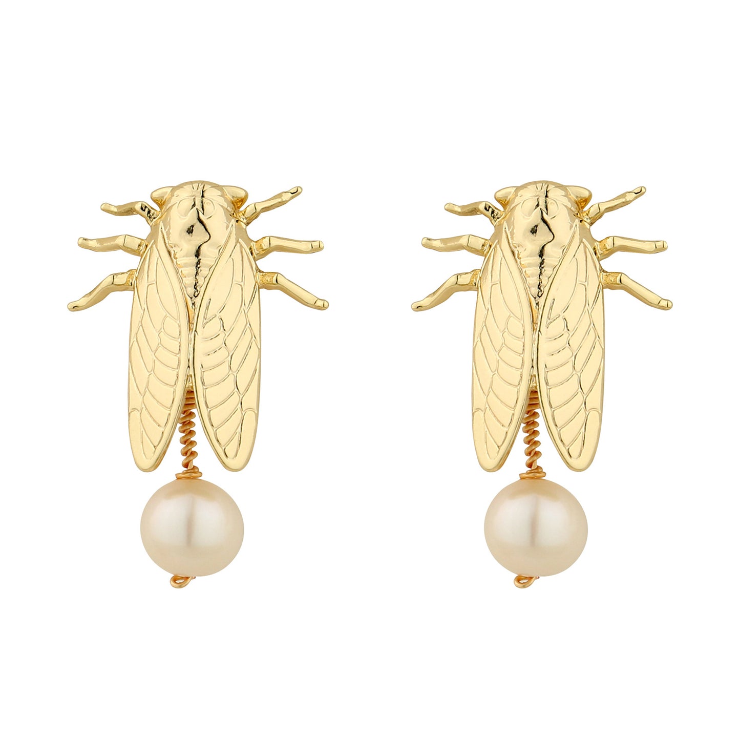 Gold Pearl Earrings Set 3 Pieces